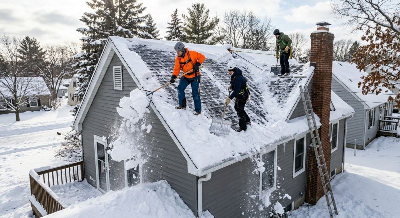 Roof Snow Raking in Long Island, NY